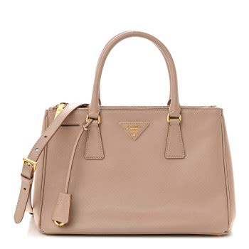 PRADA Saffiano Lux Small Galleria Double Zip Tote Cammeo 